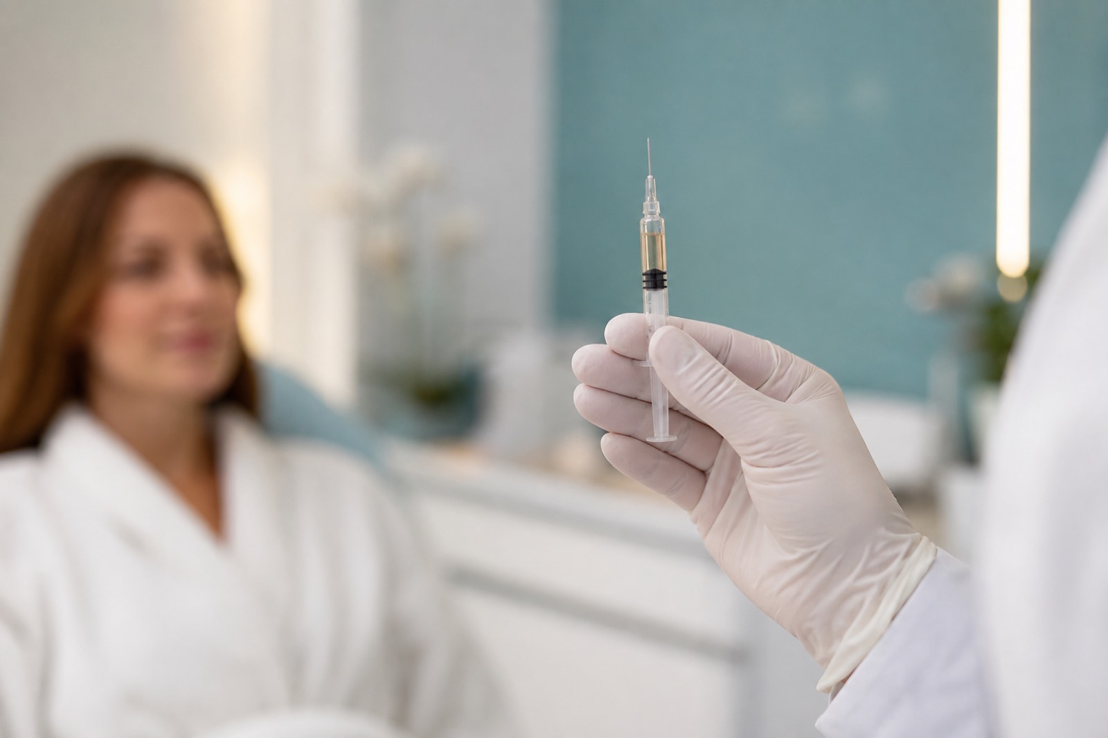 Clinician preparing a lipotropic injection